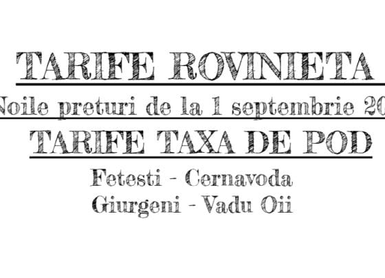 Rovinieta și taxa de pod se scumpesc de la 1 septembrie 2025